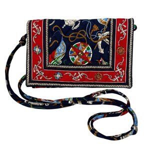 VERA BRADLEY Regatta Handbag Navy Blue Shoulder Bag Crossbody Quilted Vintage